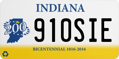 IN license plate 910SIE