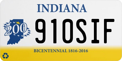 IN license plate 910SIF