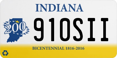 IN license plate 910SII
