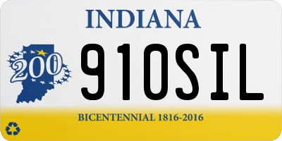 IN license plate 910SIL