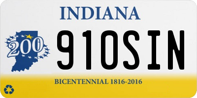 IN license plate 910SIN