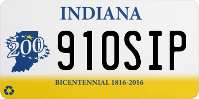 IN license plate 910SIP