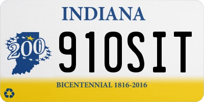IN license plate 910SIT