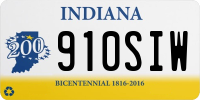 IN license plate 910SIW