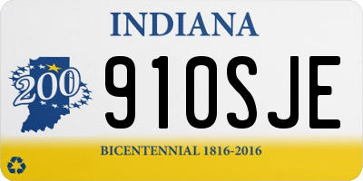 IN license plate 910SJE