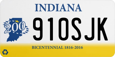 IN license plate 910SJK