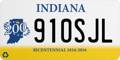 IN license plate 910SJL