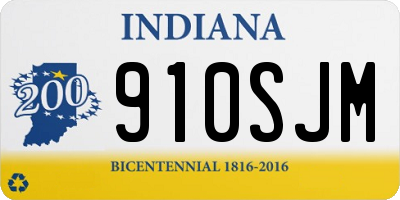 IN license plate 910SJM