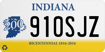 IN license plate 910SJZ