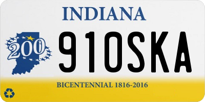 IN license plate 910SKA