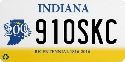 IN license plate 910SKC