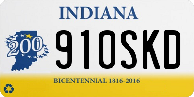 IN license plate 910SKD