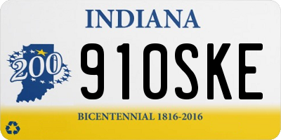 IN license plate 910SKE