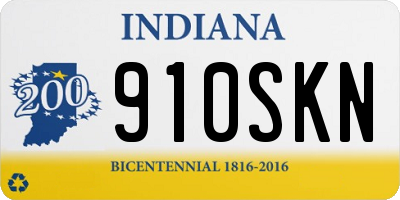 IN license plate 910SKN