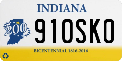 IN license plate 910SKO