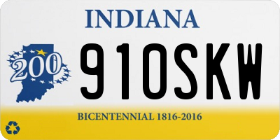 IN license plate 910SKW