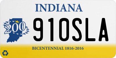 IN license plate 910SLA