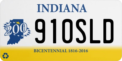 IN license plate 910SLD