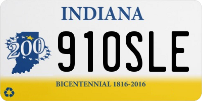IN license plate 910SLE