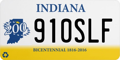 IN license plate 910SLF