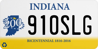 IN license plate 910SLG