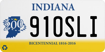 IN license plate 910SLI