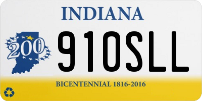 IN license plate 910SLL