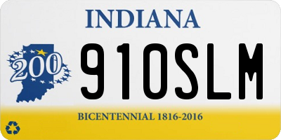 IN license plate 910SLM