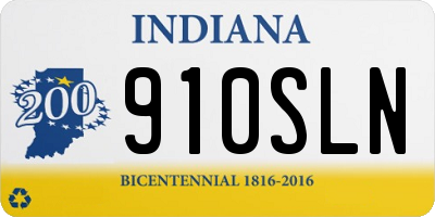 IN license plate 910SLN