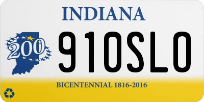 IN license plate 910SLO