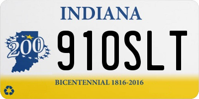 IN license plate 910SLT