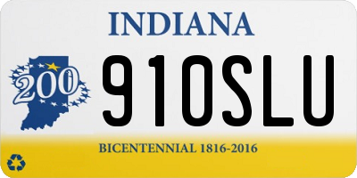 IN license plate 910SLU