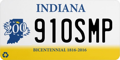 IN license plate 910SMP