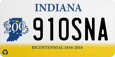 IN license plate 910SNA