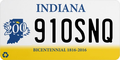 IN license plate 910SNQ