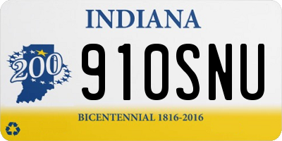 IN license plate 910SNU