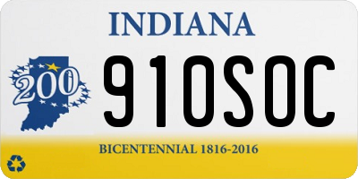 IN license plate 910SOC