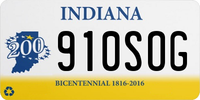 IN license plate 910SOG