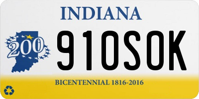 IN license plate 910SOK