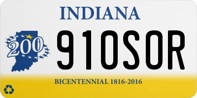IN license plate 910SOR