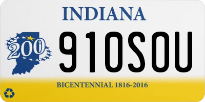 IN license plate 910SOU