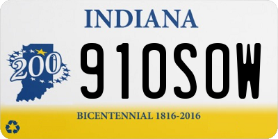 IN license plate 910SOW