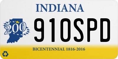 IN license plate 910SPD