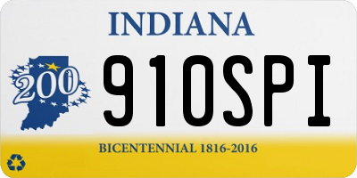 IN license plate 910SPI