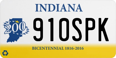 IN license plate 910SPK