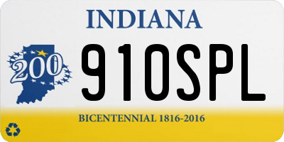 IN license plate 910SPL