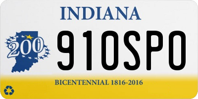 IN license plate 910SPO