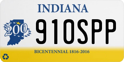IN license plate 910SPP