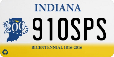 IN license plate 910SPS