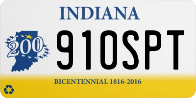 IN license plate 910SPT